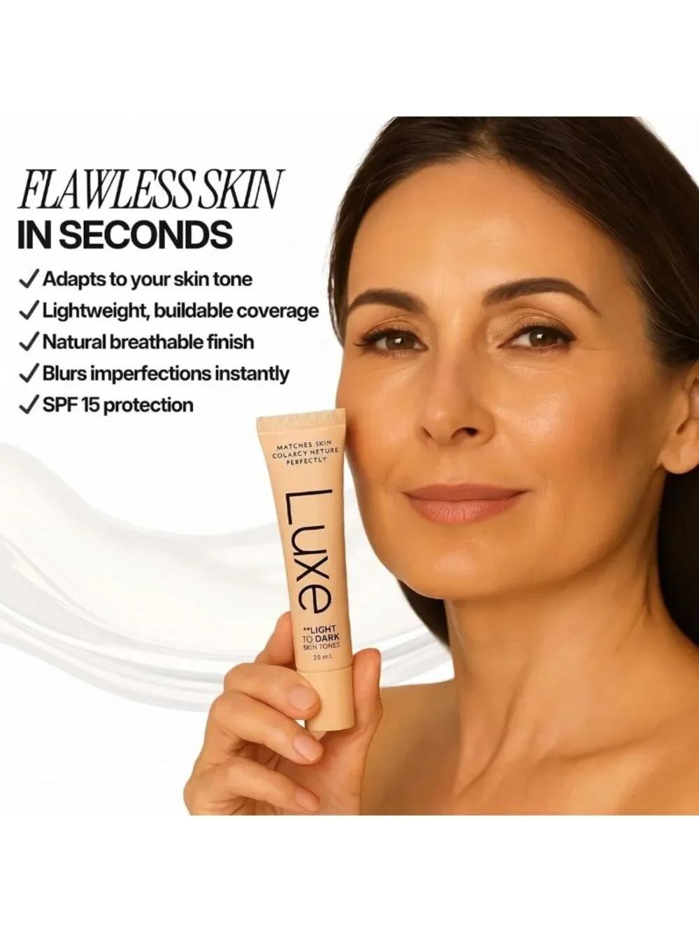 Luxe Color Changing Foundation - Light Shade, Flawless Finish, Hydrating Formula